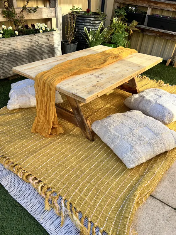 Beige cloth table